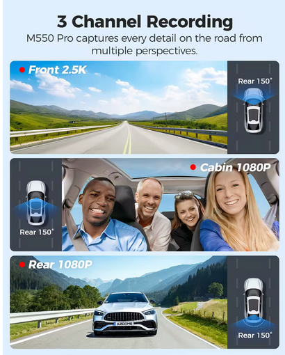 4k Dash Cam 3 WAYS