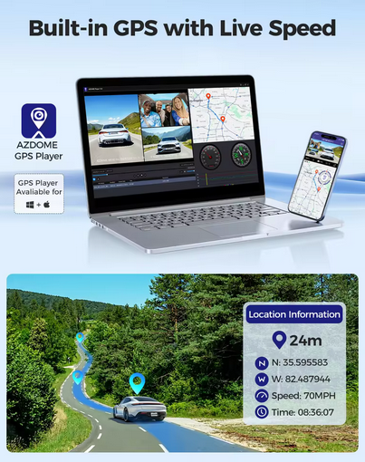 4k Dash Cam 3 WAYS