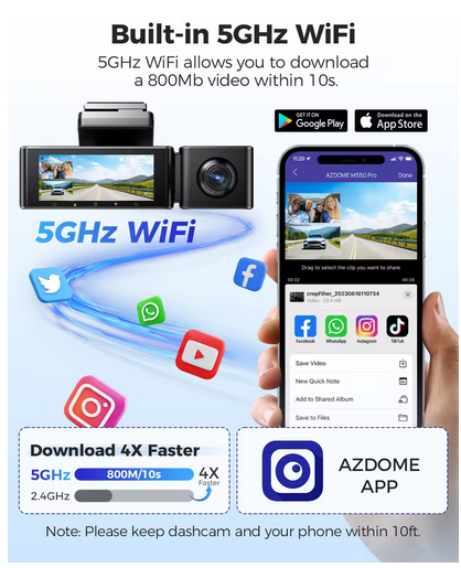 4k Dash Cam 3 WAYS